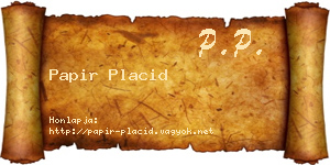 Papir Placid névjegykártya